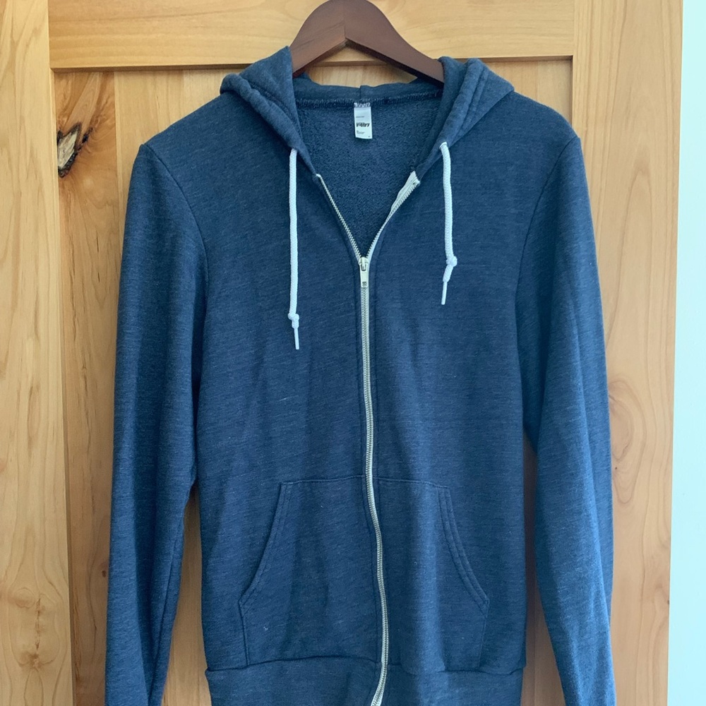 American apparel blue zip up hoodie- good condition